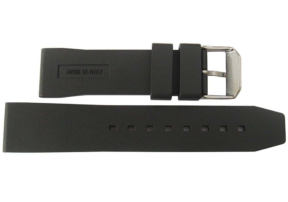 Bonetto Cinturini 324 Black Rubber Watch Strap - Holben's