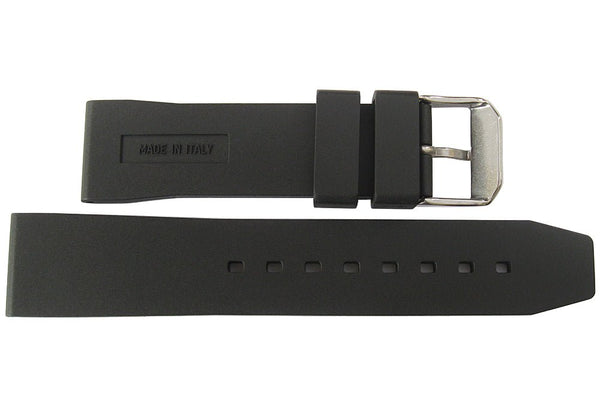 Bonetto Cinturini 324 Black Rubber Watch Strap - Holben's