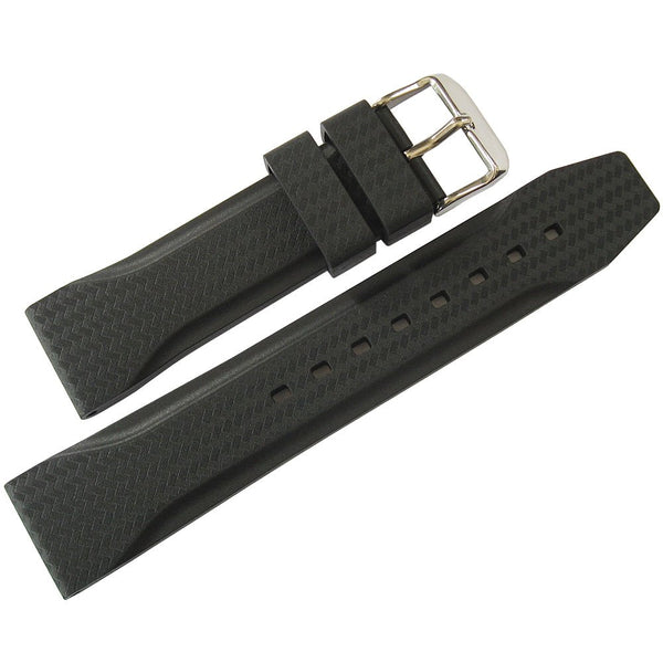 Bonetto Cinturini 324 Black Rubber Watch Strap - Holben's