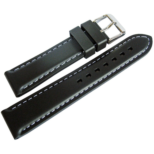 Bonetto Cinturini 325 Black Rubber Watch Strap - Holben's
