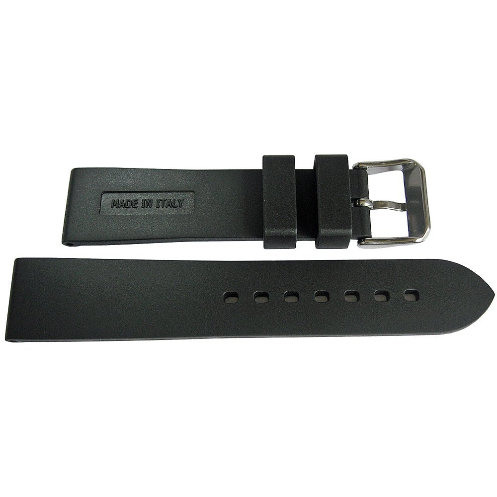 Bonetto Cinturini 326 Black Rubber Watch Strap - Holben's