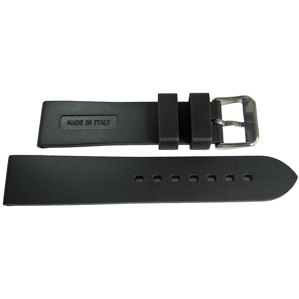 Bonetto Cinturini 326 Black Rubber Watch Strap - Holben's