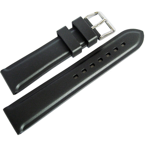 Bonetto Cinturini 326 Black Rubber Watch Strap - Holben's