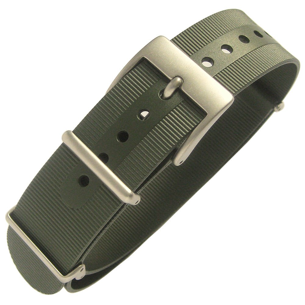 Bonetto Cinturini 328 Green N Rubber NATO Watch Strap - Holben's
