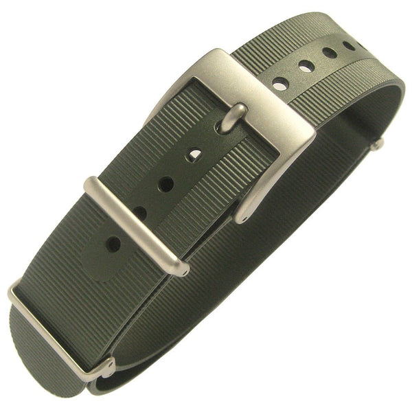 Bonetto Cinturini 328 Green N Rubber NATO Watch Strap - Holben's