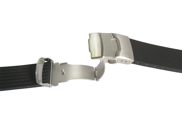 Bonetto Cinturini 400 CT Black Rubber Watch Strap- Holben's Fine Watch Bands