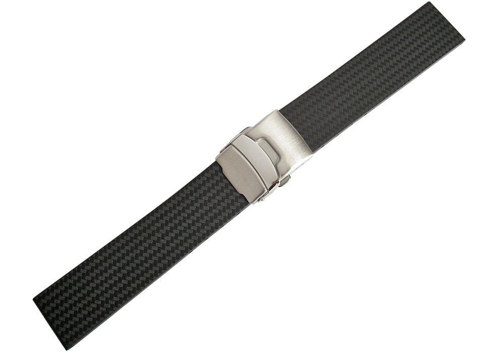 Bonetto Cinturini 400 CT Black Rubber Watch Strap- Holben's
