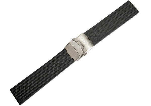 Bonetto Cinturini 400 CT Black Rubber Watch Strap- Holben's
