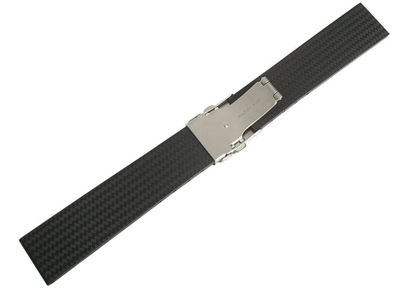 Bonetto Cinturini 400 GT Black Rubber Watch Strap - Holben's