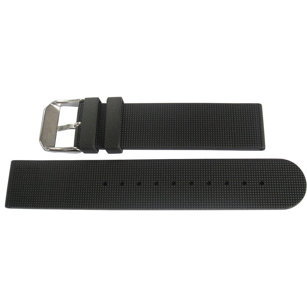 Bonetto Cinturini 270 Black Rubber Watch Strap - Holben's