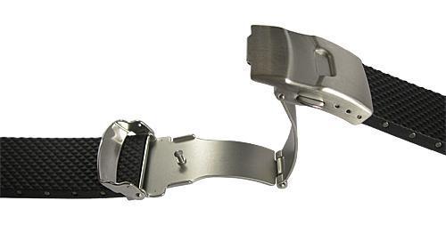 Bonetto Cinturini 300D Black Rubber Watch Strap - Holben's