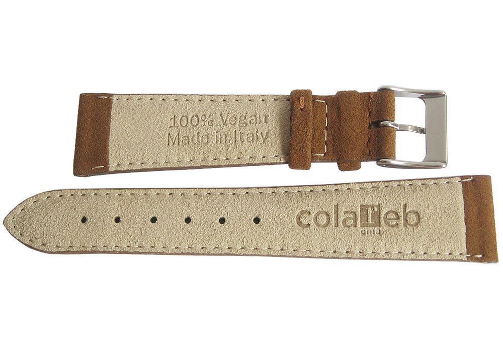 ColaReb EcoSuede Rust Brown Vegan Watch Strap - Holben's Fine Watch Bands