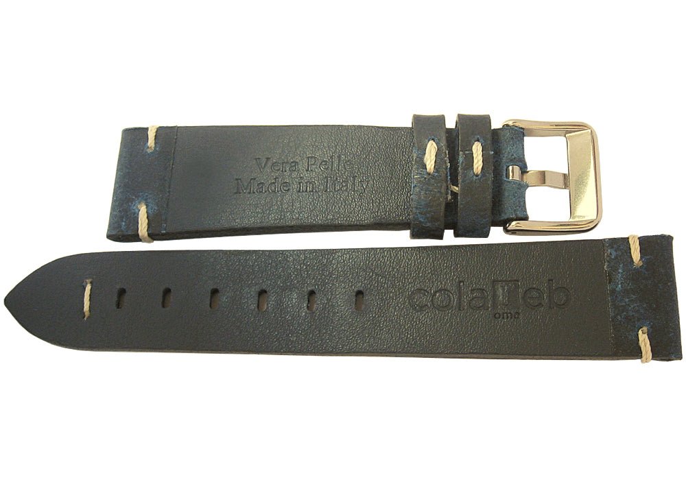 ColaReb Firenze Blue Leather Watch Strap - Holben's