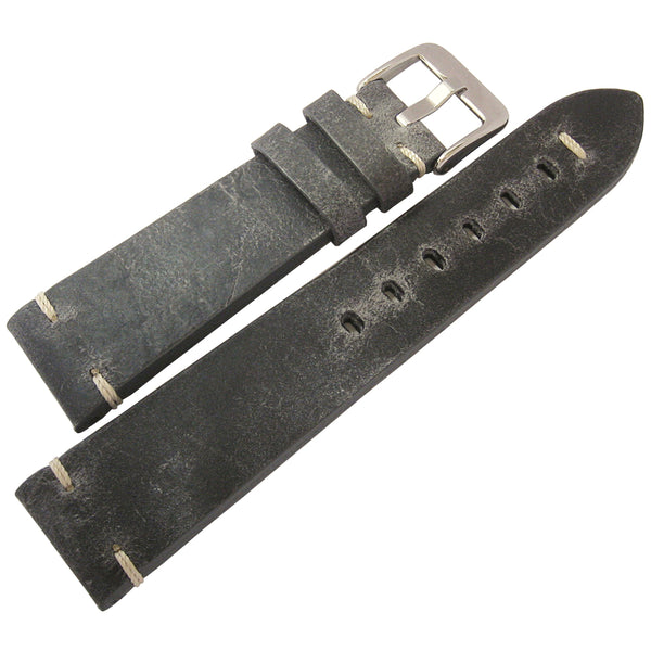 ColaReb Firenze Grey Leather Watch Strap - Holben's Fine Watch Bands