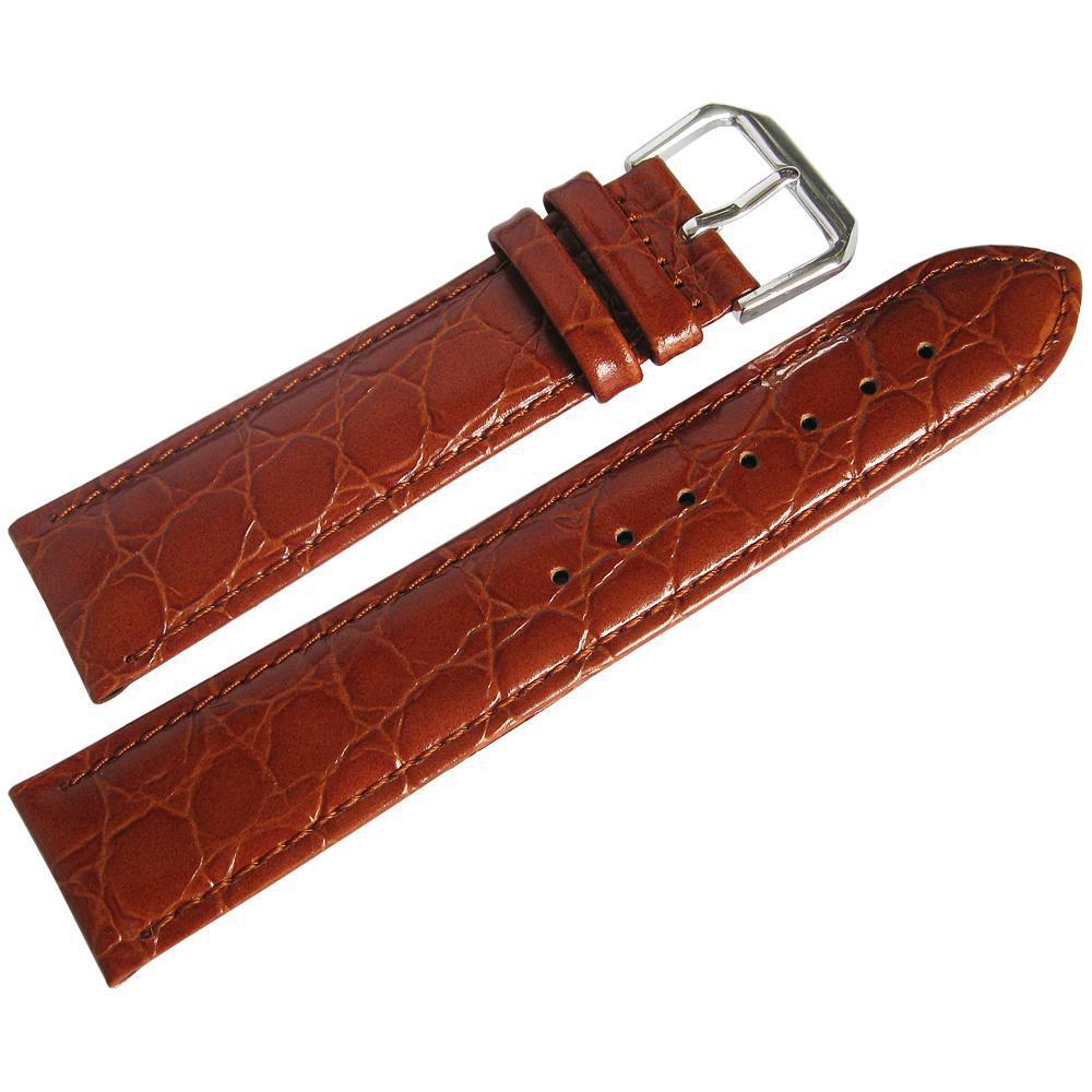 DeBeer Alligator-Grain Leather Watch Strap Havana-Holben's