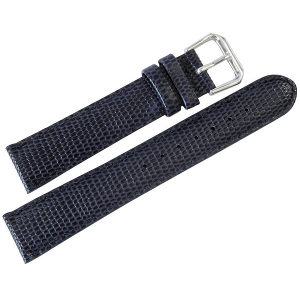 DeBeer Lizard-Grain Leather Watch Strap Blue-Holben's