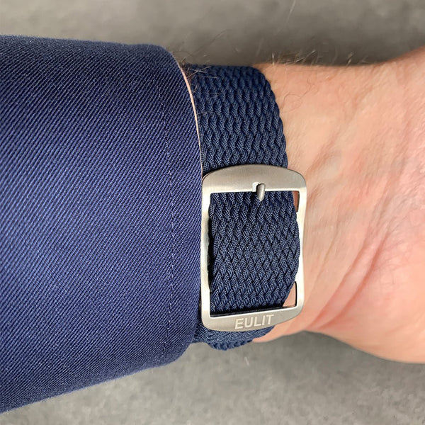 EULIT Perlon Baltic Navy Blue Watch Strap - Holben's