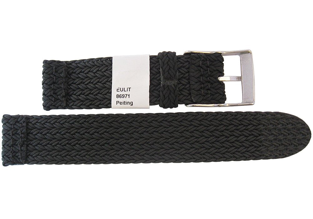 EULIT Perlon Palma Pacific Black Watch Strap - Holben's