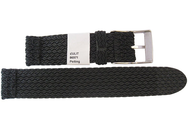 EULIT Perlon Palma Pacific Black Watch Strap - Holben's