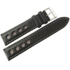 Eulit Racing Leather Watch Strap Black Grey-Stitch-Holben's