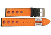 Eulit Racing Leather Watch Strap Black Orange-Stitch-Holben's