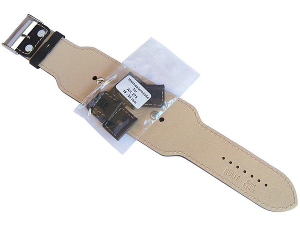 Eulit Riveted Buffalo Cuff Leather Watch Strap Black-Holben's