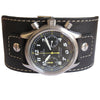 Eulit Riveted Buffalo Cuff Leather Watch Strap Black-Holben's