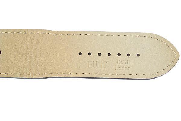 Eulit Riveted Buffalo-Grain Cuff Leather Watch Strap Black-Holben's