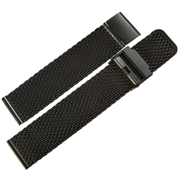 EULIT Stalux Milanese Mesh Black PVD Watch Band Bracelet | Holben's
