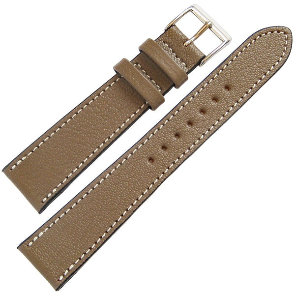 Fluco Biarritz Taupe Goatskin Leather Watch Strap - Holben's