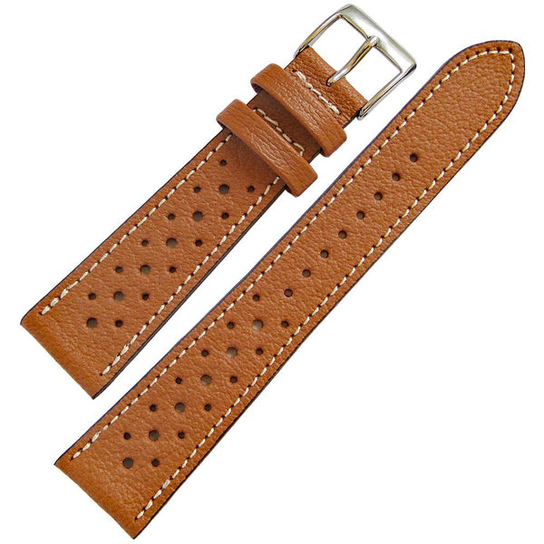 Fluco Biarritz Racing Whiskey Goatskin Leather Watch Strap | Holben's