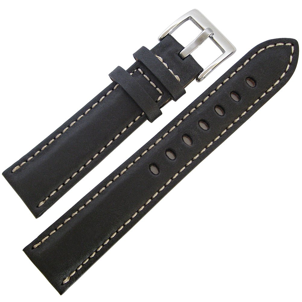 Fluco Casablanca Black Leather Watch Strap - Holben's