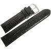 Fluco Chiara Crocodile Leather Watch Strap Black | Holben's
