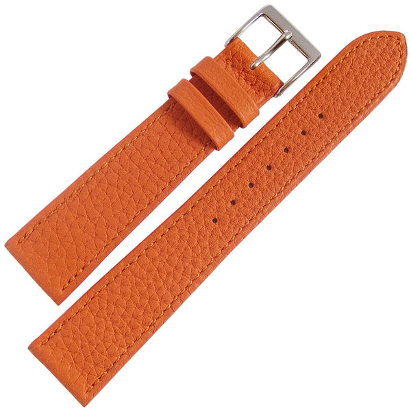 Fluco Deauville Orange Leather Watch Band Strap Holben's