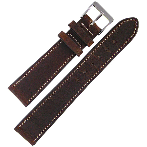 20mm Brown Horween Classic Vintage Leather Watch Band