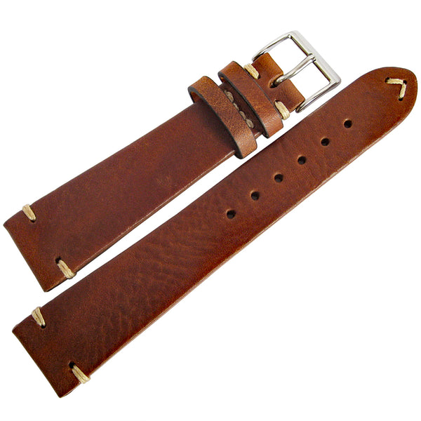 Fluco Hunter Whiskey Leather Watch Strap - Holben's Fine Watch Bands