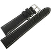 Fluco Biarritz Goatskin Leather Watch Strap Black-Holben's