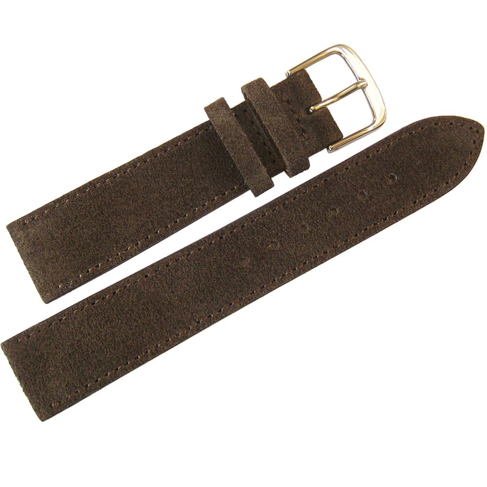 Fluco Nizza Brown Suede Leather Watch Strap - Holben's