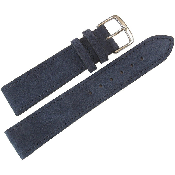 Fluco Nizza Navy Blue Suede Leather Watch Strap - Holben's