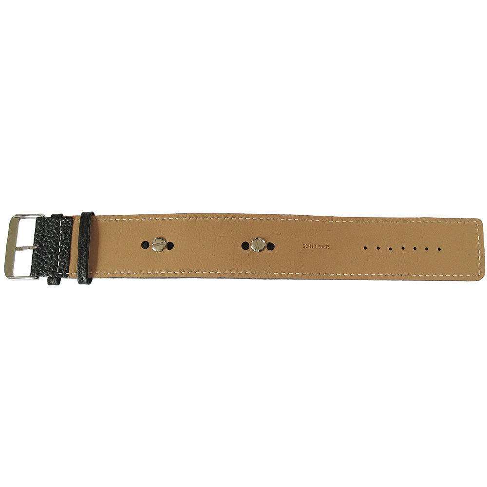Fluco Vigo Riveted Cuff Black Leather Watch Strap-Holben's
