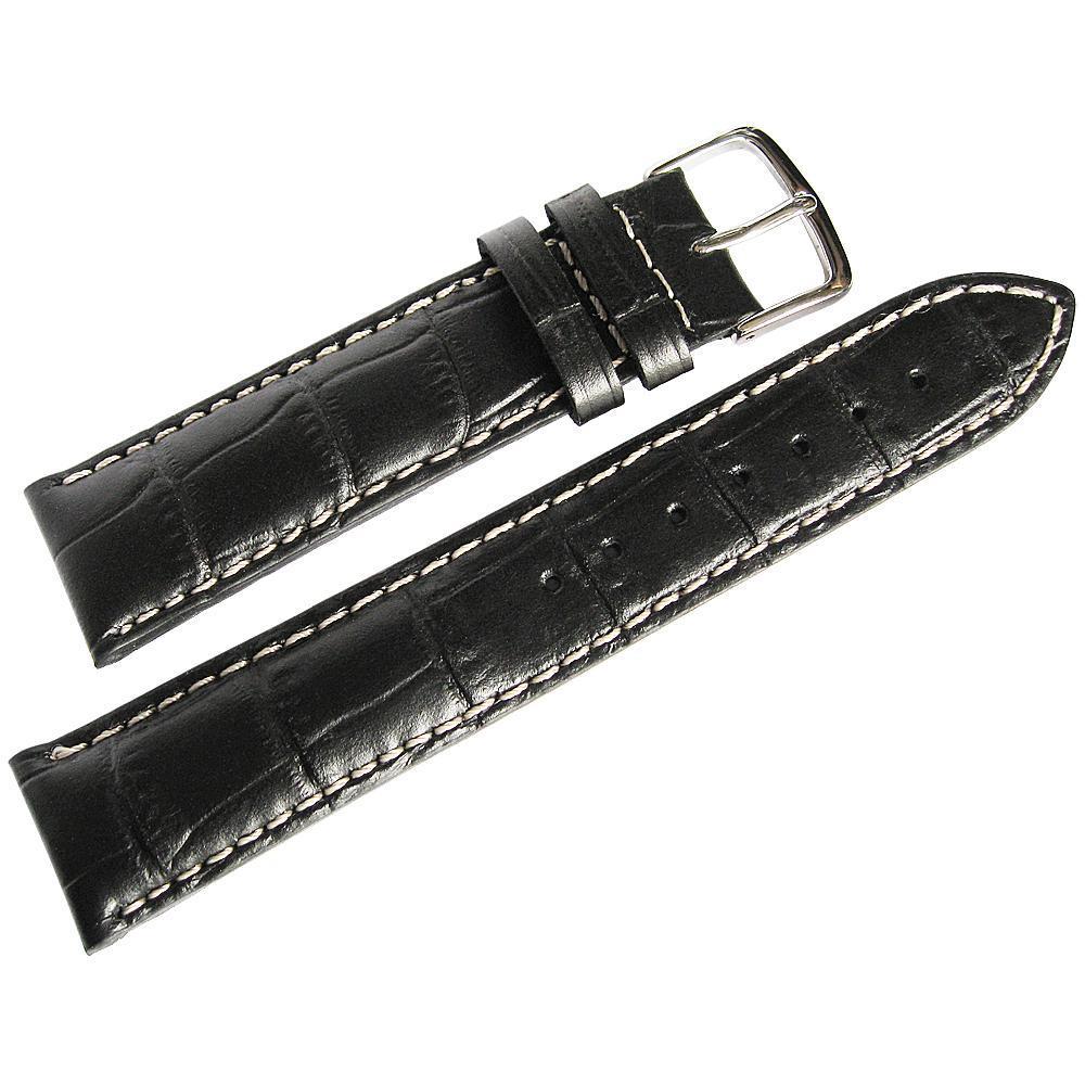 Hadley-Roma MS 834 Alligator-Grain Leather Watch Strap Black-Holben's