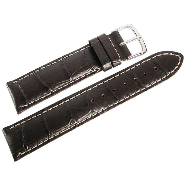 Hadley-Roma MS 834 Alligator-Grain Leather Watch Strap Brown-Holben's