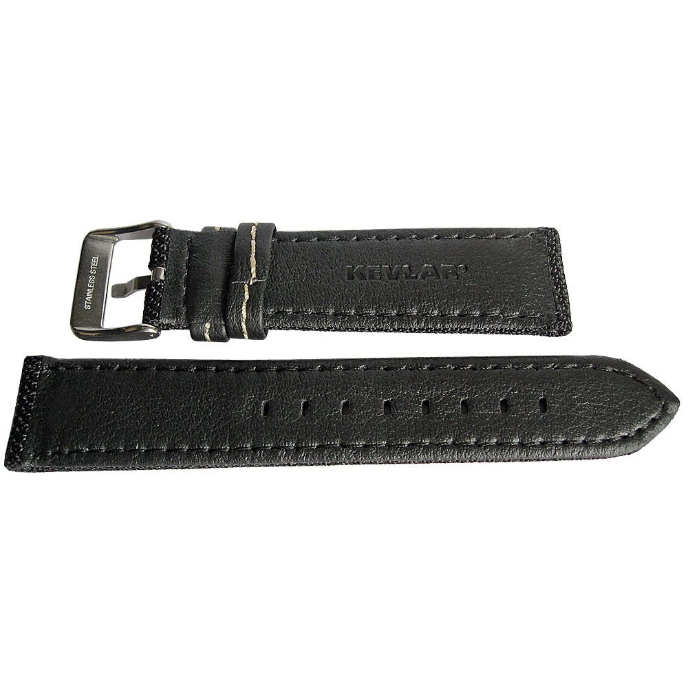 Hadley-Roma MS848 Kevlar Black White Watch Strap-Holben's