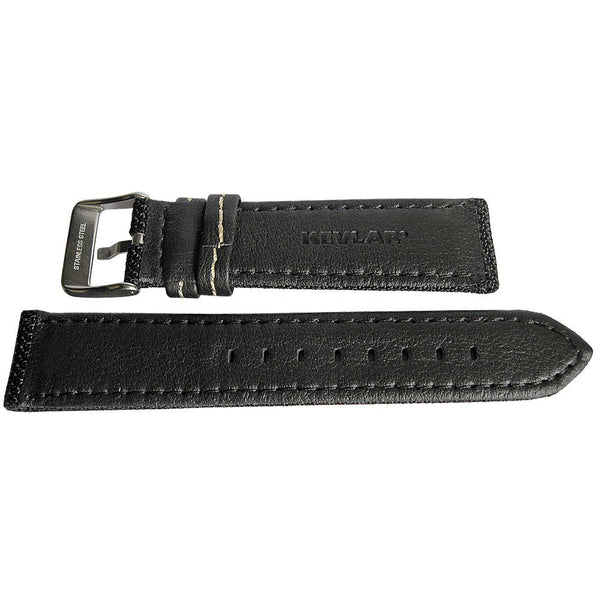 Hadley-Roma MS848 Kevlar Black White Watch Strap-Holben's