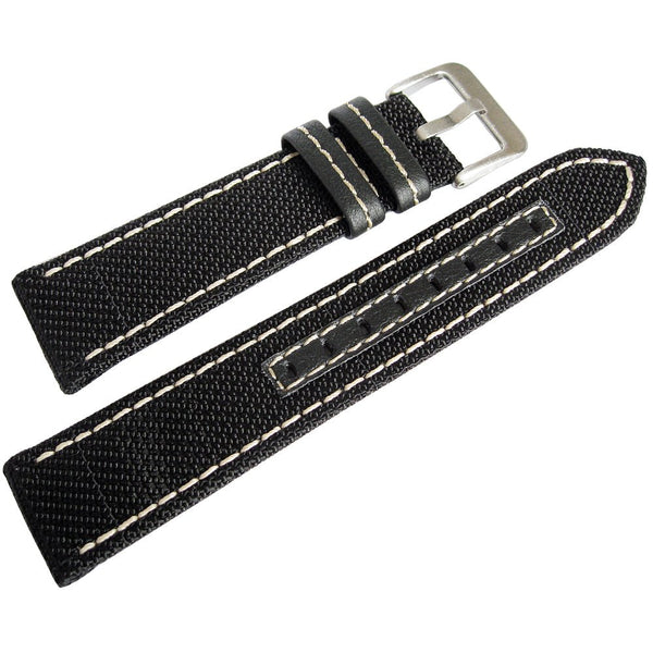 Hadley-Roma MS848 Kevlar Black White Watch Strap-Holben's