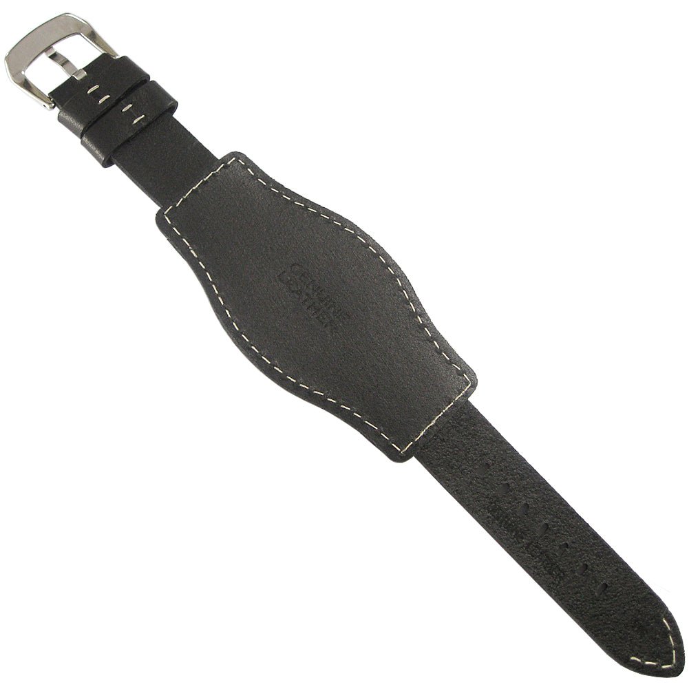 Hadley-Roma MS918 Bund Leather Watch Strap Black-Holben's