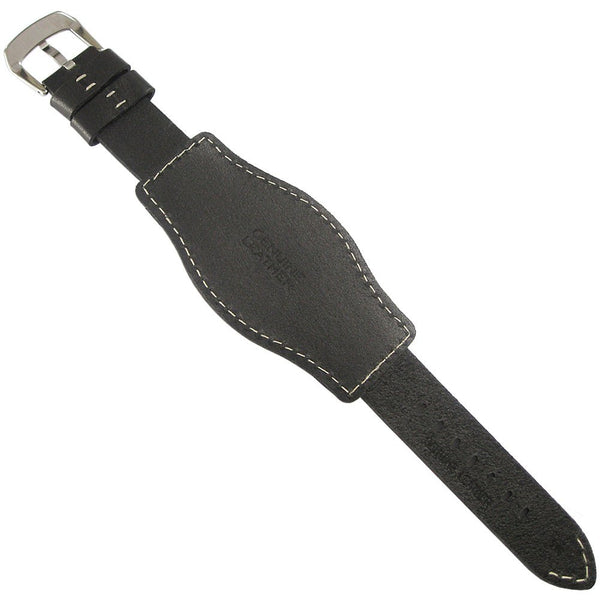 Hadley-Roma MS918 Bund Leather Watch Strap Black-Holben's