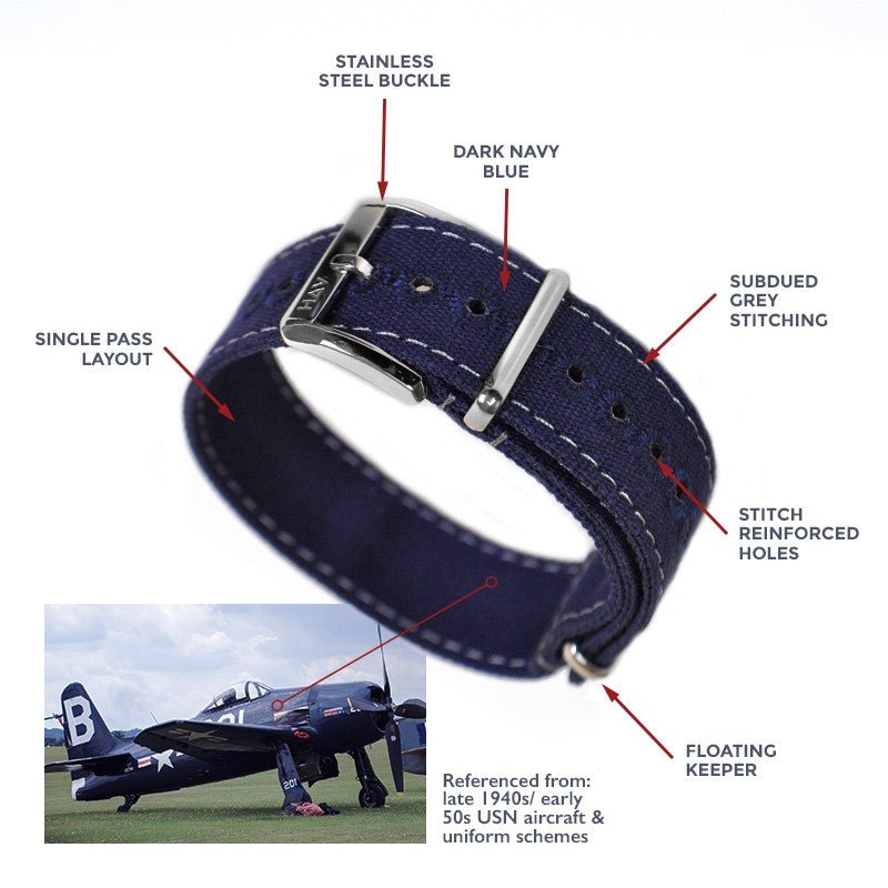 Haveston Canvas Series Flight Deck Watch Strap - Holben's