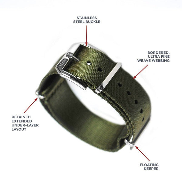 Haveston Olive Drab No. 7 Watch Strap - Holben's