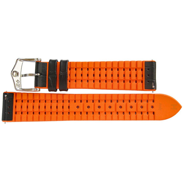 Hirsch Andy Performance Alligator Black Orange Leather Watch Strap-Holben's